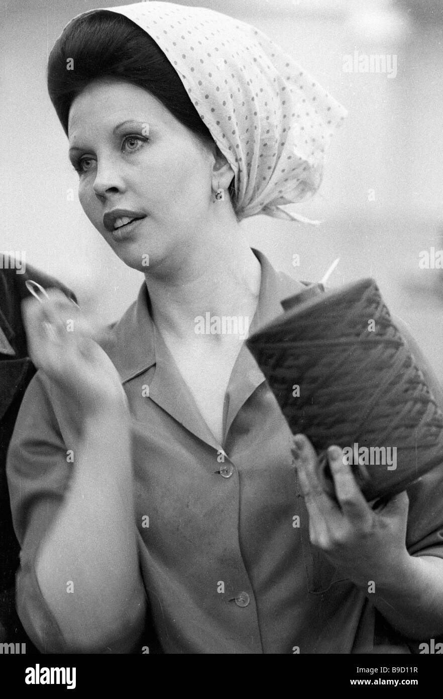 Lyudmila Vasilchenko a woman worker at the Donetsk worsted and spinning ...
