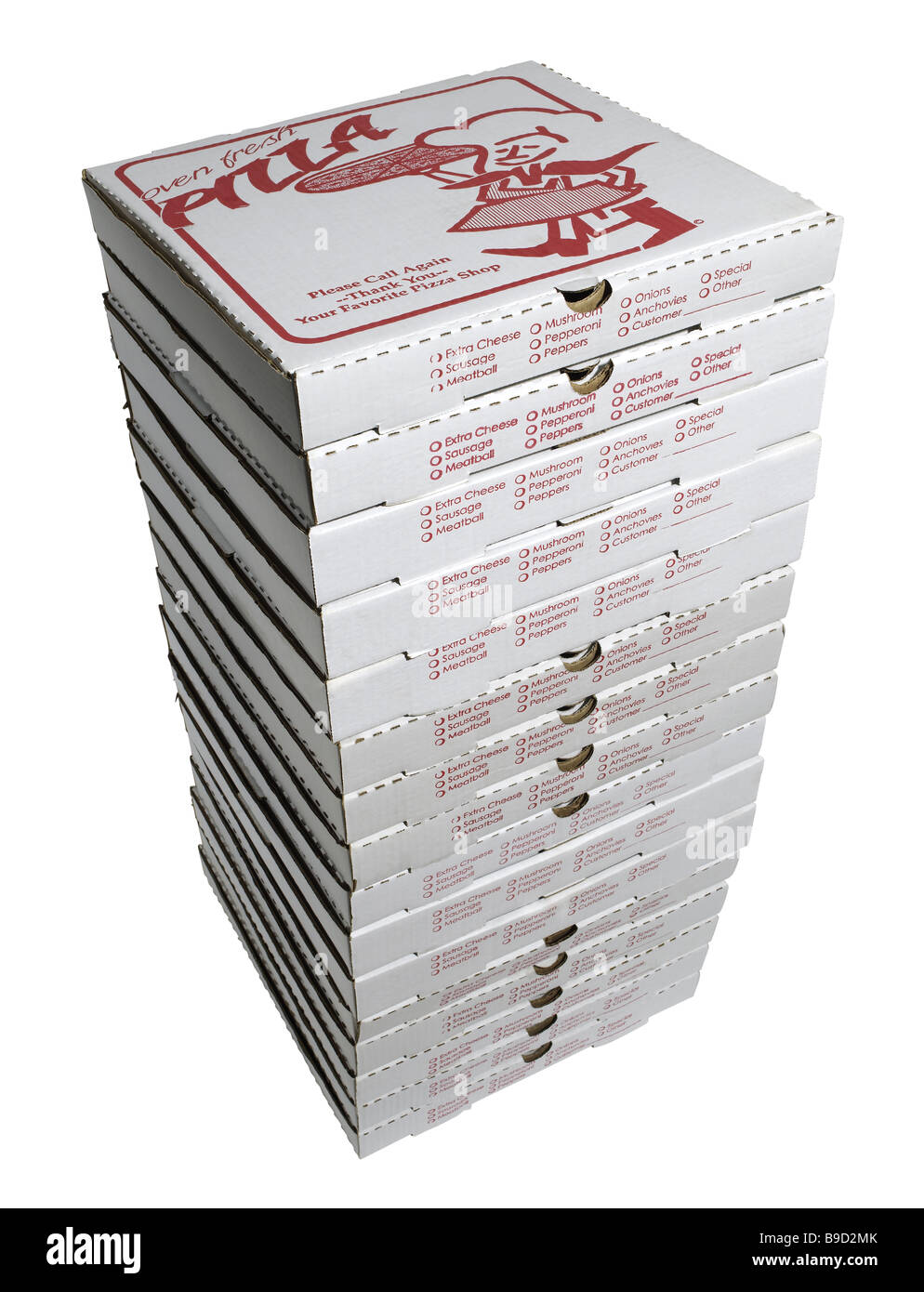 Tower Of Pizza Stock Photo - Download Image Now - Pizza, Stack