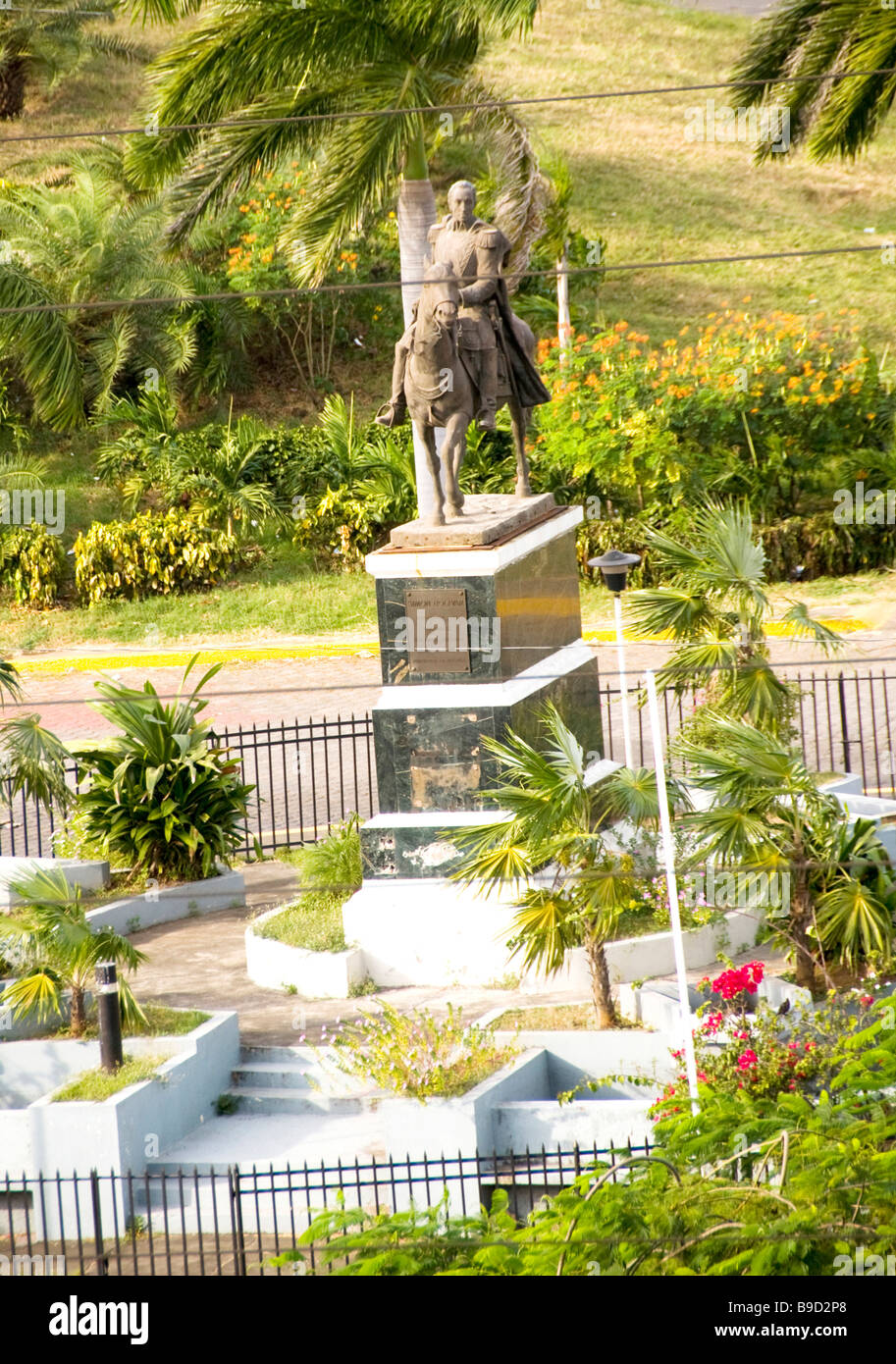 statue Simon Bolivar plaza de la republica Managua Nicaragua central america Stock Photo