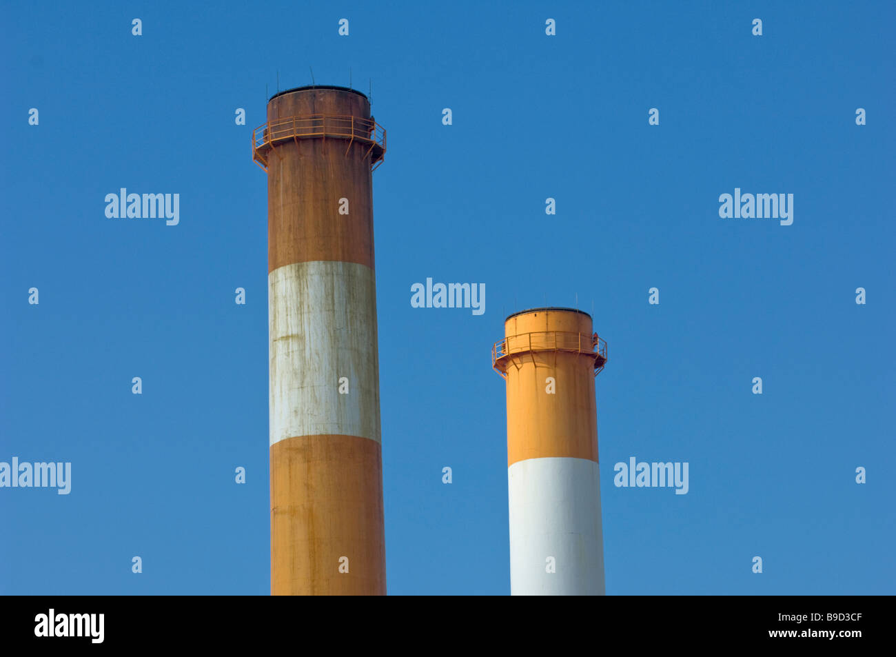 smokestack air quality pollution sky clean dirty Stock Photo