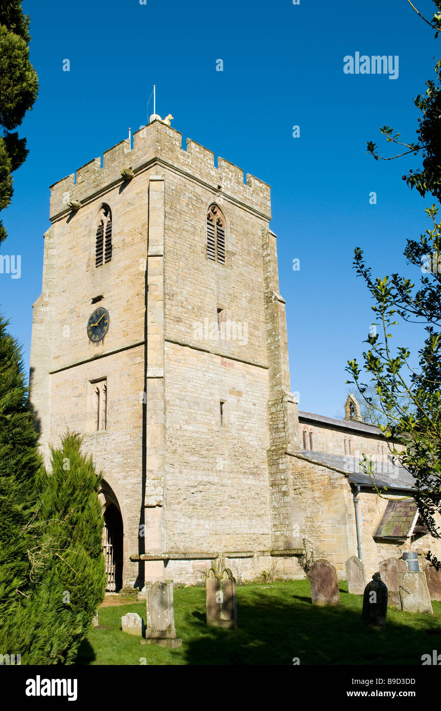 The Parish Church of St John the Baptist and St Alkmund in Aymestrey Herefordshire Stock Photo