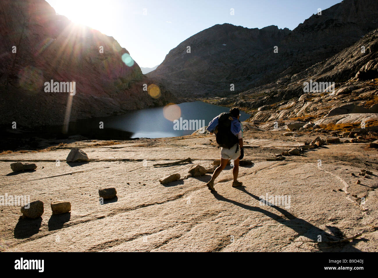 Day2 of running the John Muir Trail unassisted. Runner is descending