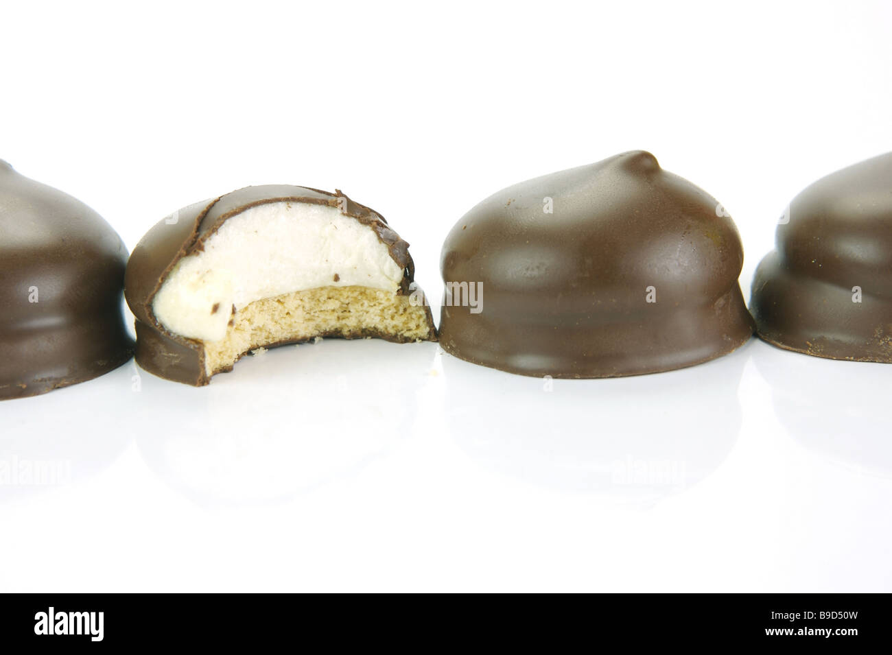 Marshmallow Biscuits isolated against a white background Stock Photo