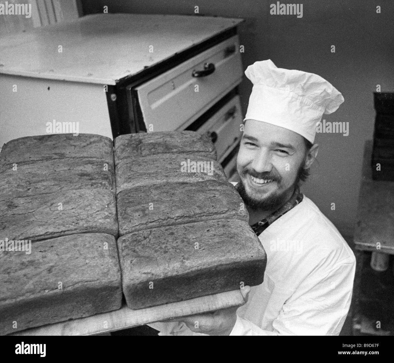 Soviet Cooking Cook and baker Boris Gurichev and the bread he made for members of the ...