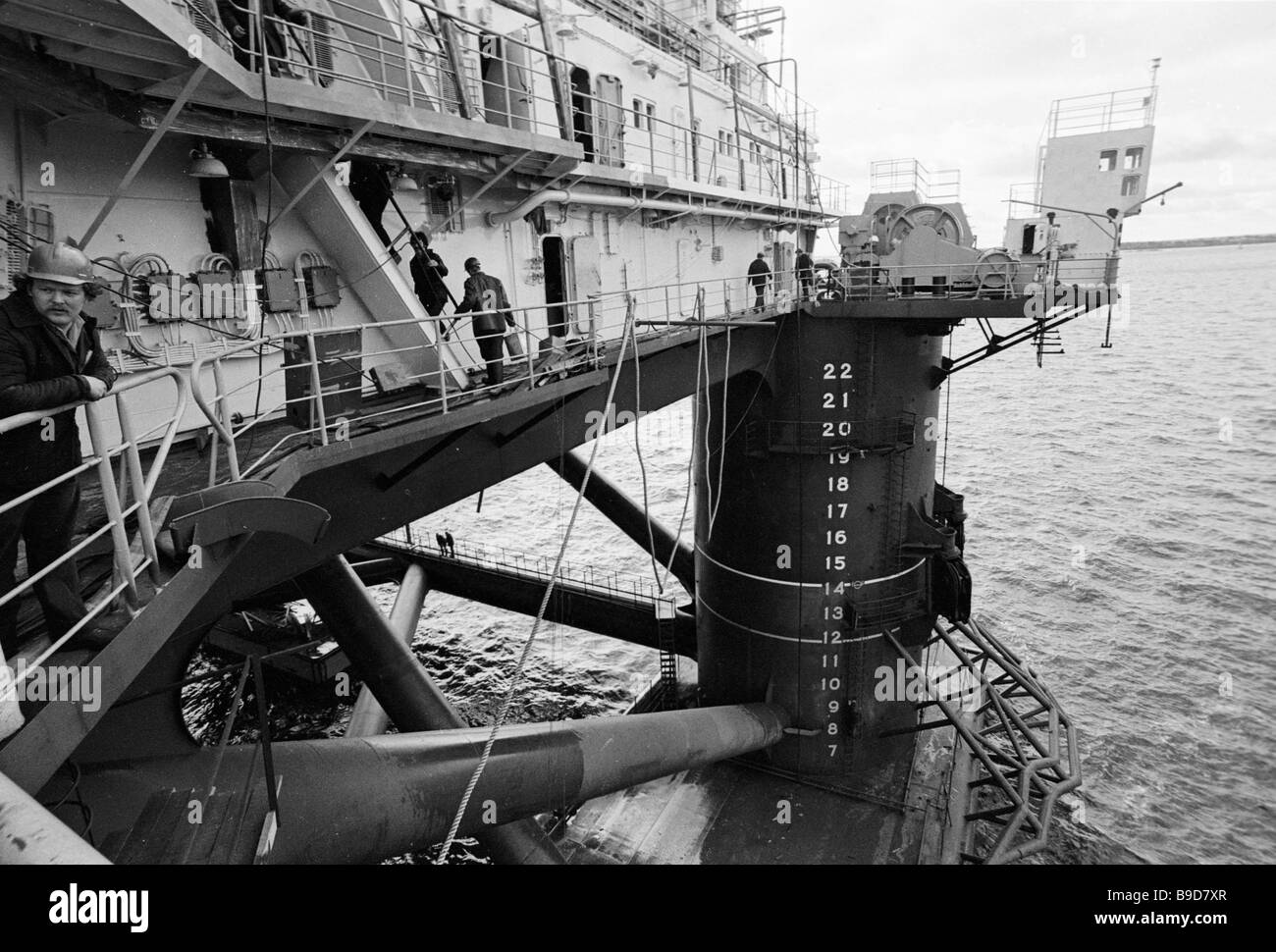 A deck where drillers will live and work offshore shipyard Stock