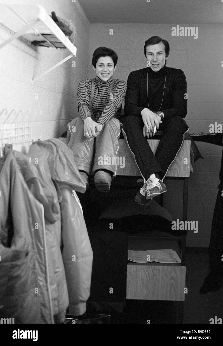 Olympics figure skating champions Irina Rodnina left and Alexander ...