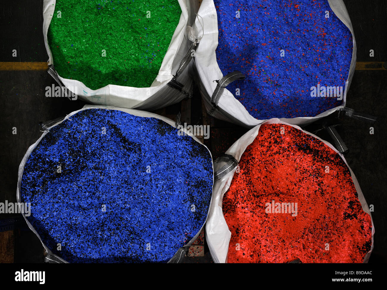 WASTE SHREDDED PLASTIC ONCE PACKAGING WHICH CAN BE RECYCLED INTO NEW