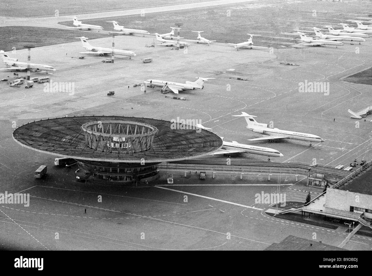 Liners and the passenger terminal of the Sheremetyevo airport Moscow ...