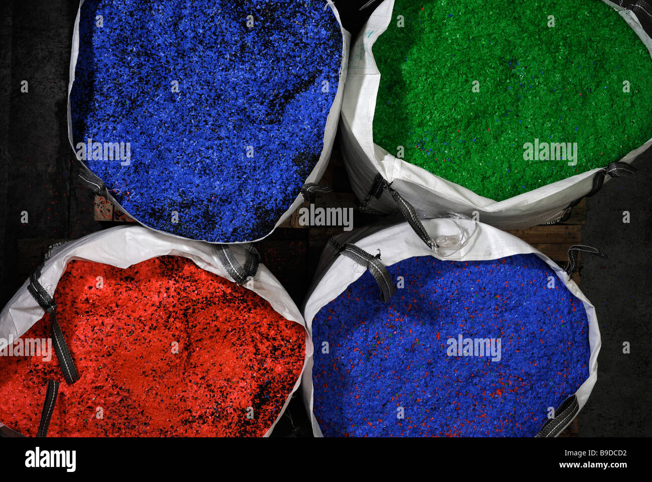 WASTE SHREDDED PLASTIC ONCE PACKAGING WHICH CAN BE RECYCLED INTO NEW