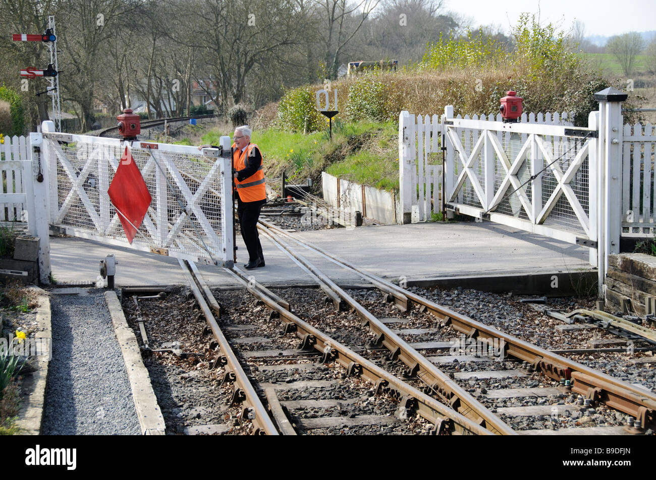 Man pushing gate open High Resolution Stock Photography and Images Alamy