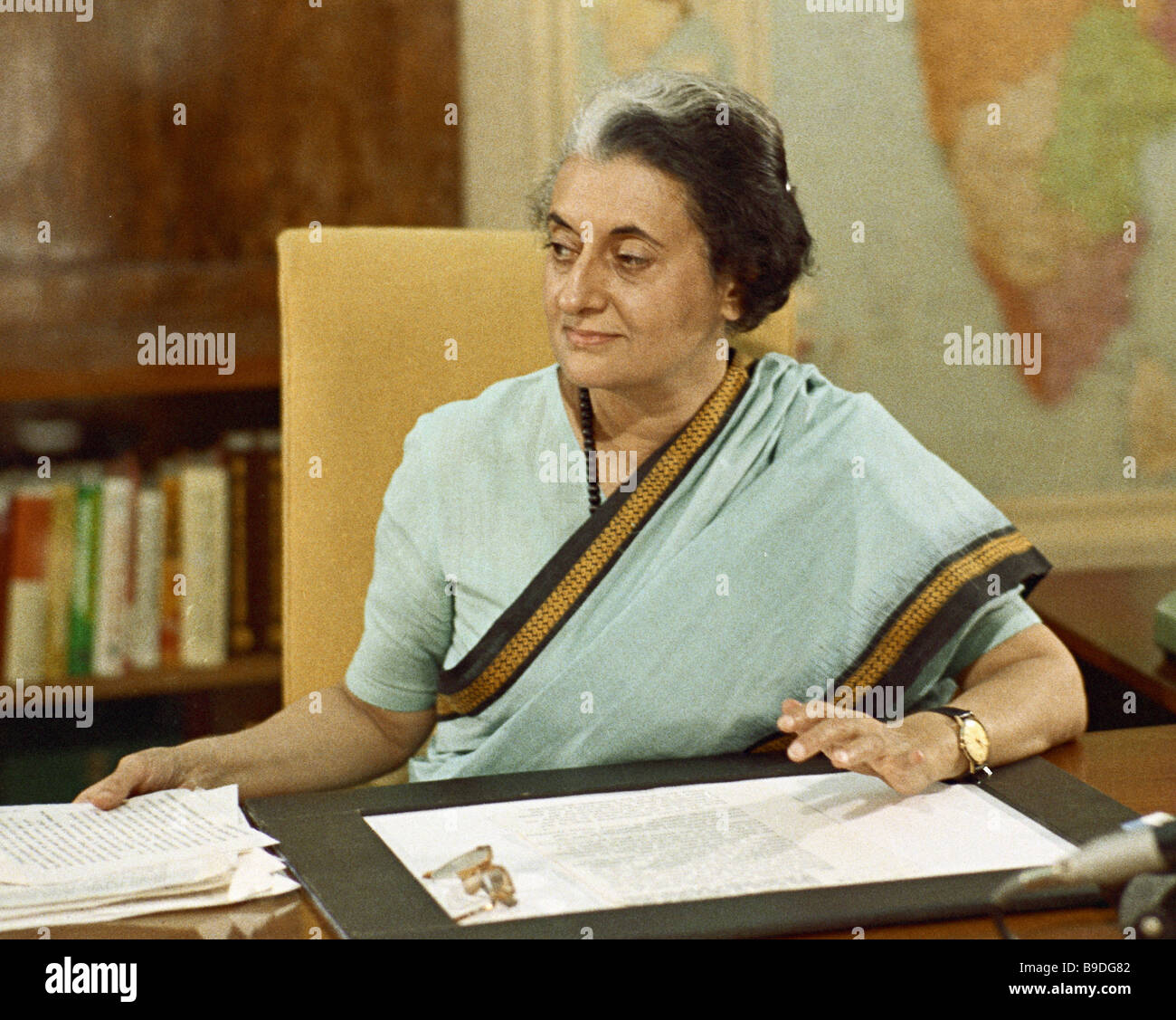 Indira Gandhi Prime Minister of India Stock Photo