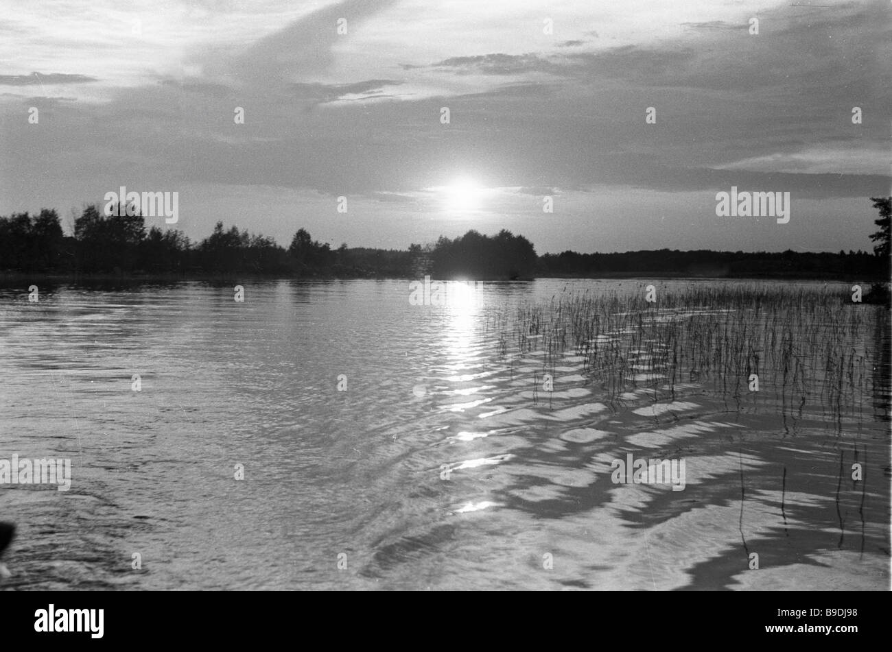 White nights on the lake Stock Photo Alamy