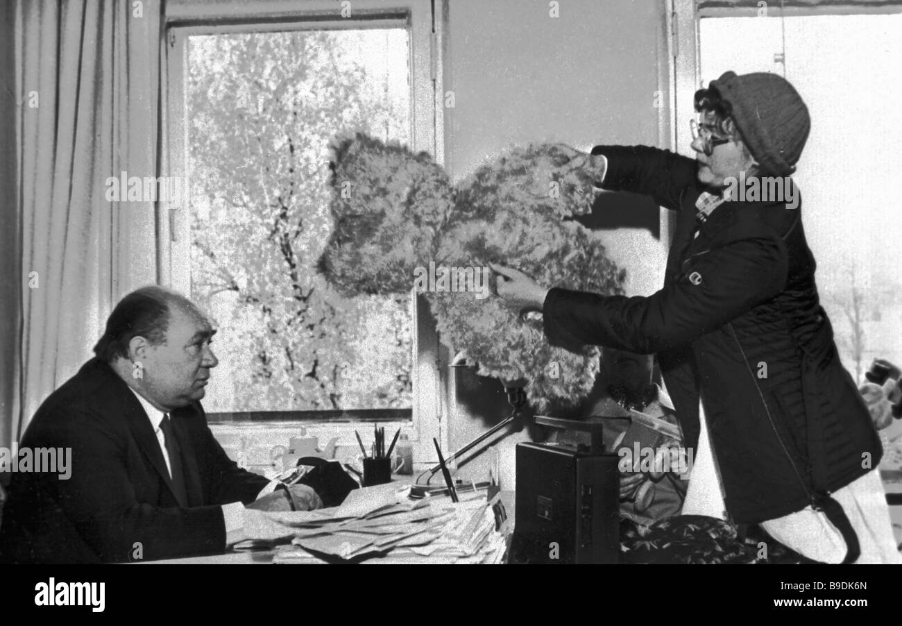 Actors Yevgeny Leonov left and Alexandra Yakovleva right in director ...