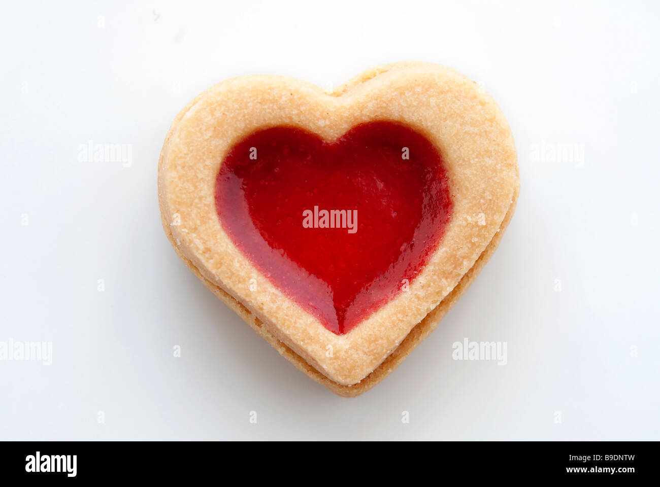 Heart shaped jam tart Stock Photo