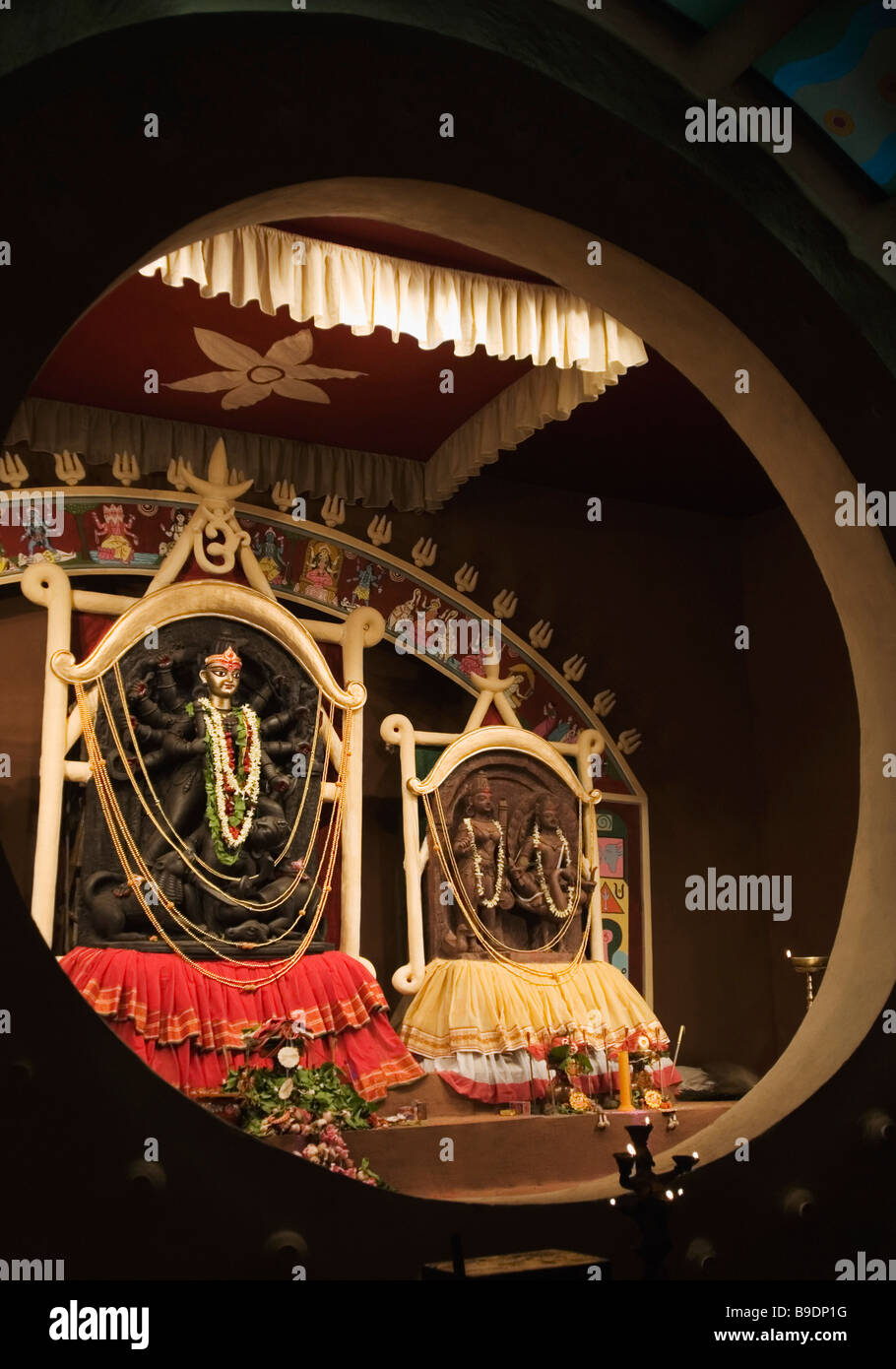 Statue of goddess Kali in a temple, Kolkata, West Bengal, India Stock