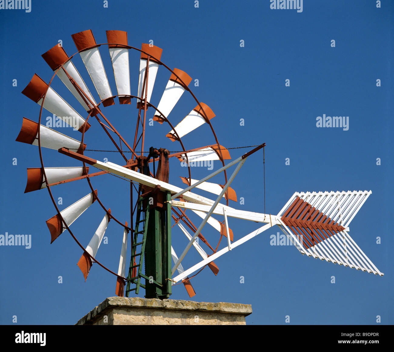 Windmill at Palma de Mallorca Airport, Majorca, Balearic Islands, Spain Stock Photo