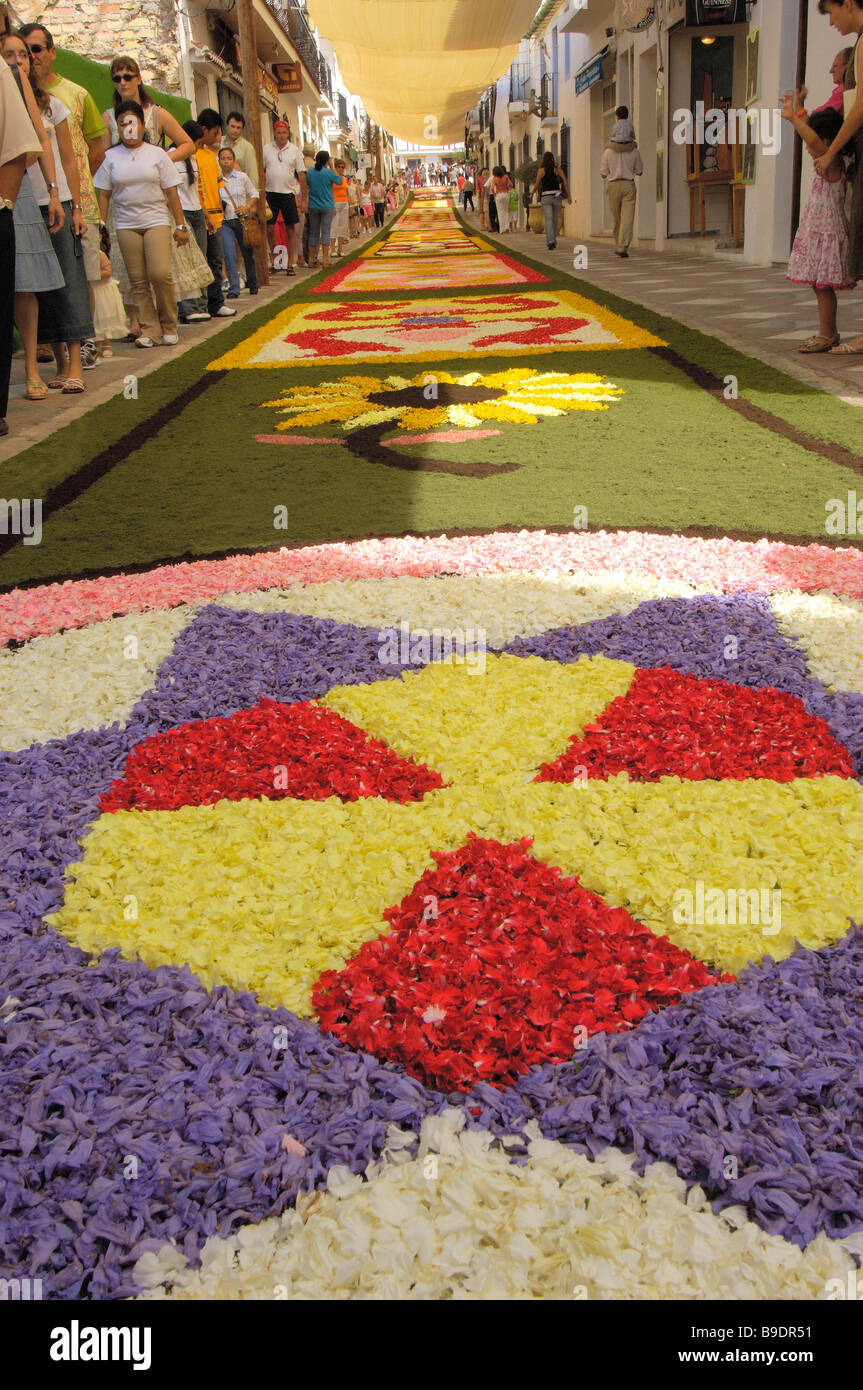 Traditional flower carpets during Corpus Christi celebration