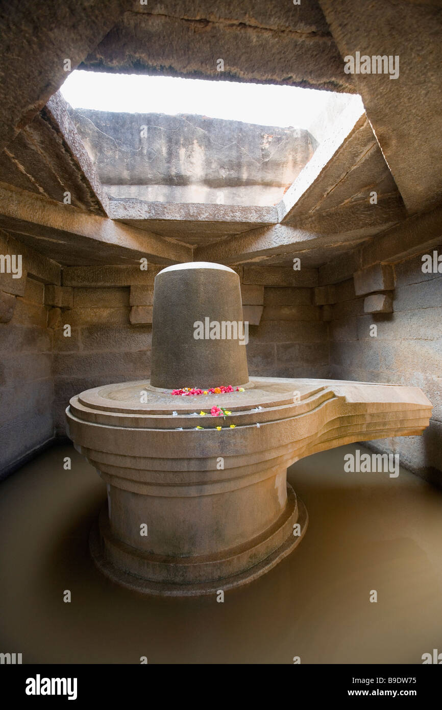 Shiv Linga in a temple, Hampi, Karnataka, India Stock Photo