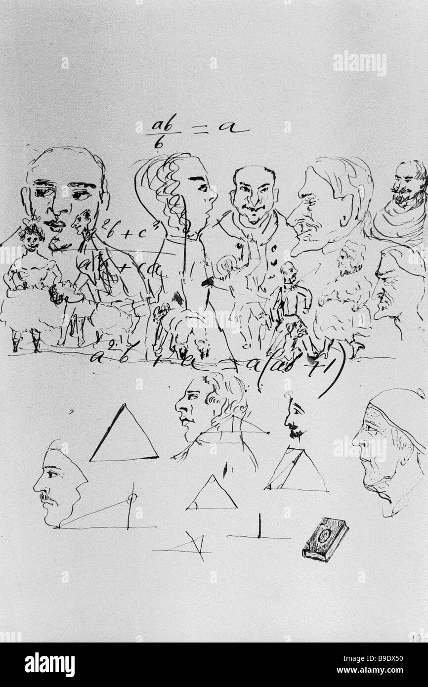 Drawings by Leo Tolstoy in a manuscript of Anna Karenina The Tolstoy