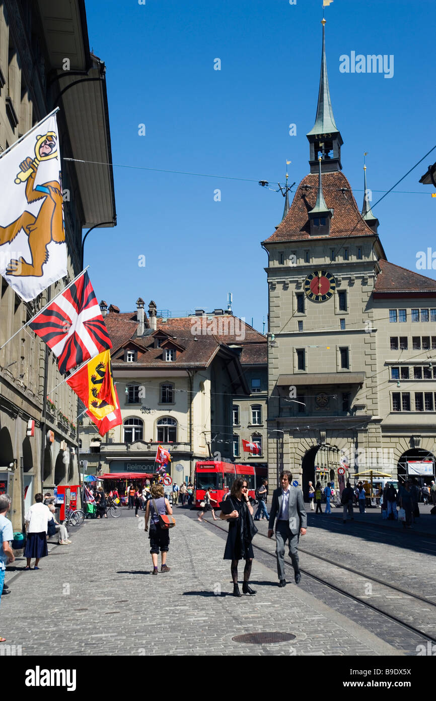 Bärenplatz Kaefigtower Old Town Berne Canton of Berne Switzerland Stock Photo