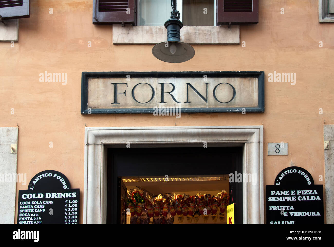 Bakery sign near the Trevi Fountain Rome Stock Photo Alamy