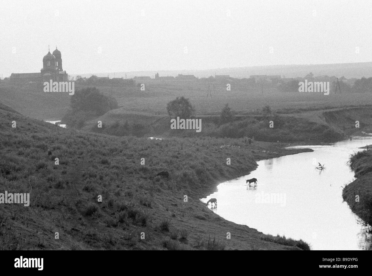 The village Monastyrshchina on the Nepryadva River Stock Photo Alamy