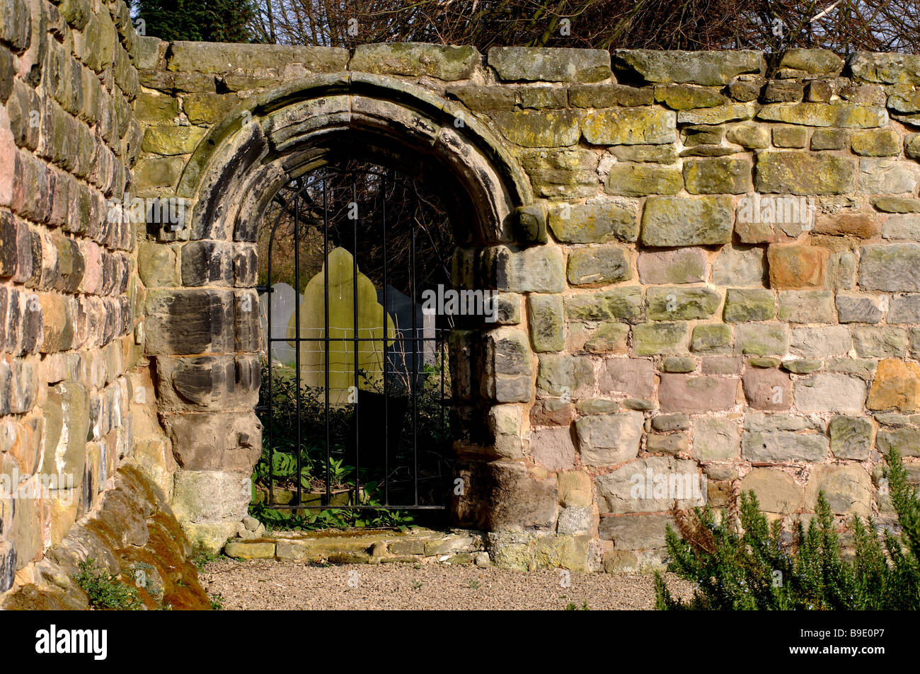 Polesworth Abbey cloisters, Polesworth, Warwickshire, England, UK Stock Photo