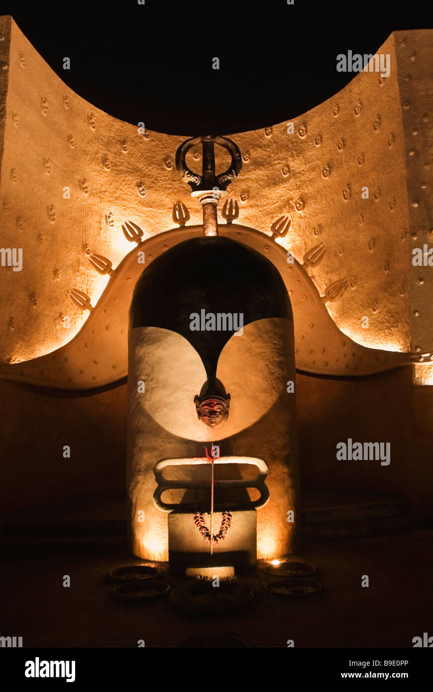 Close-up of a Shiva Linga in a temple, Kolkata, West Bengal, India Stock Photo