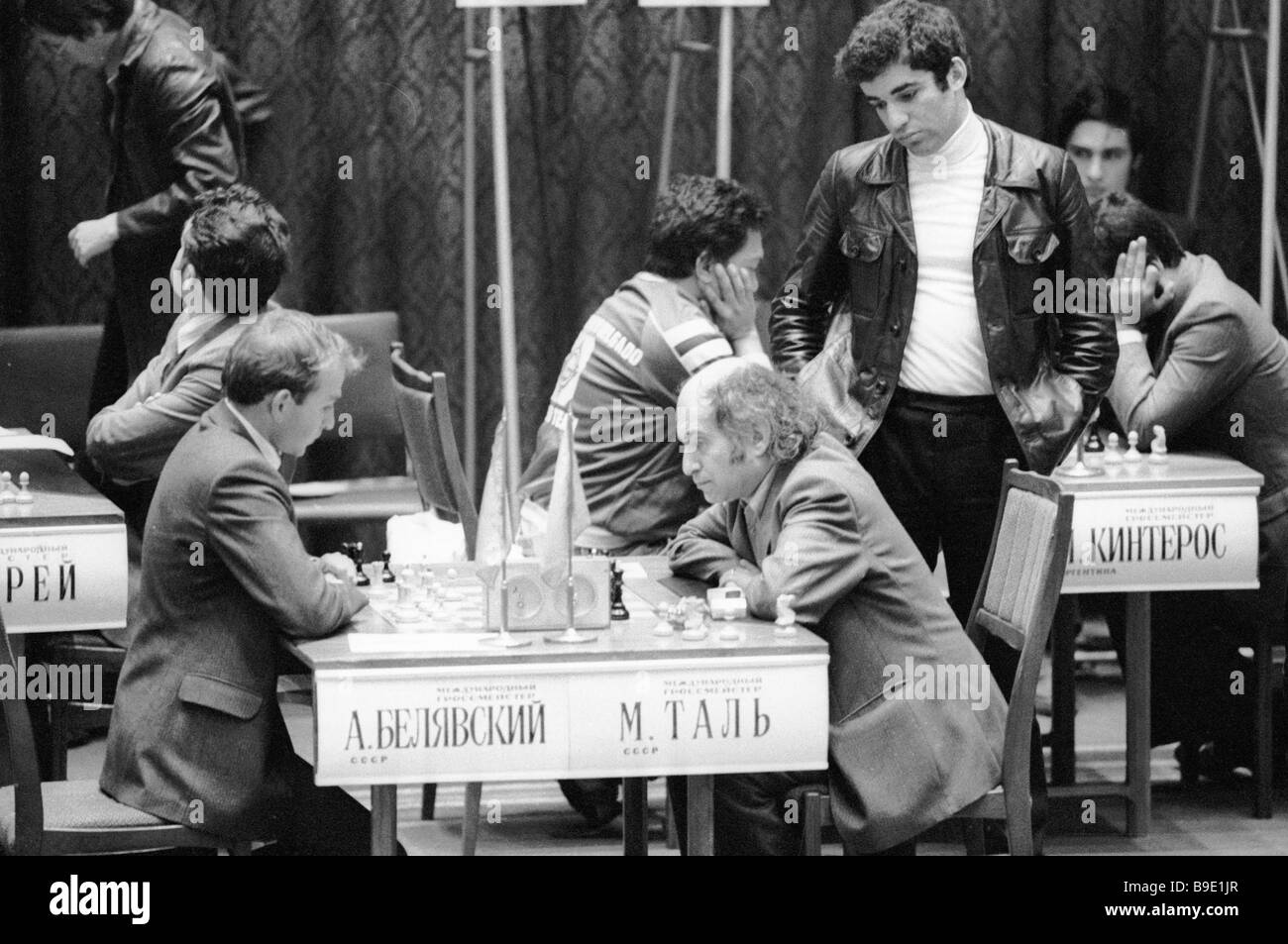 International grand master Garry Kasparov right watches Mikhail