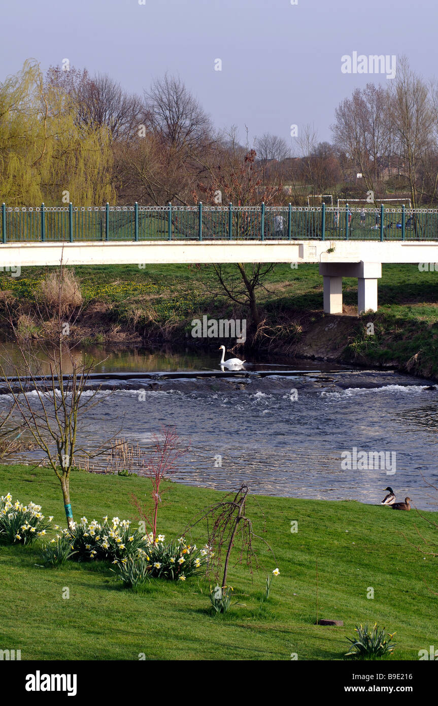 River Anker, Polesworth, Warwickshire, England, UK Stock Photo