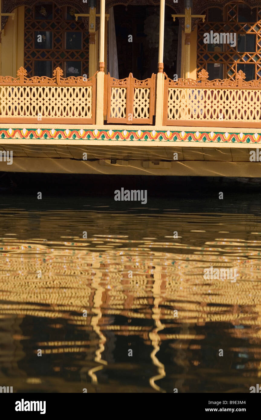 Facade Of A Houseboat Dal Lake Srinagar Jammu And Kashmir India