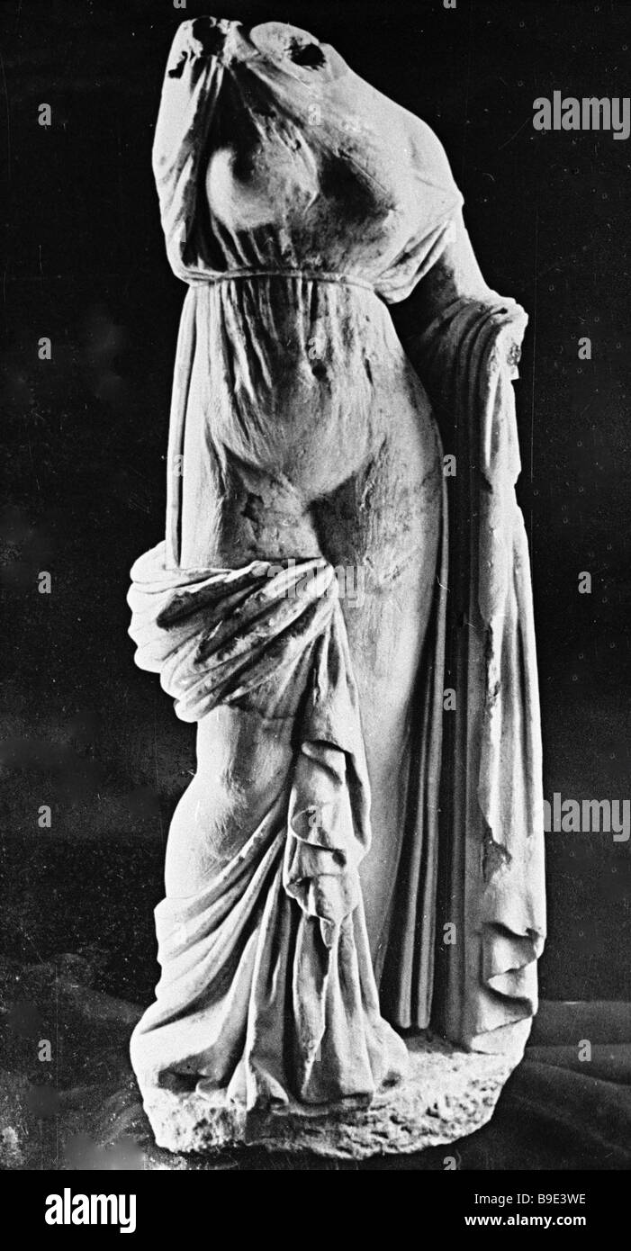 A marble statue of a woman 2 1 centuries B C from the archeological