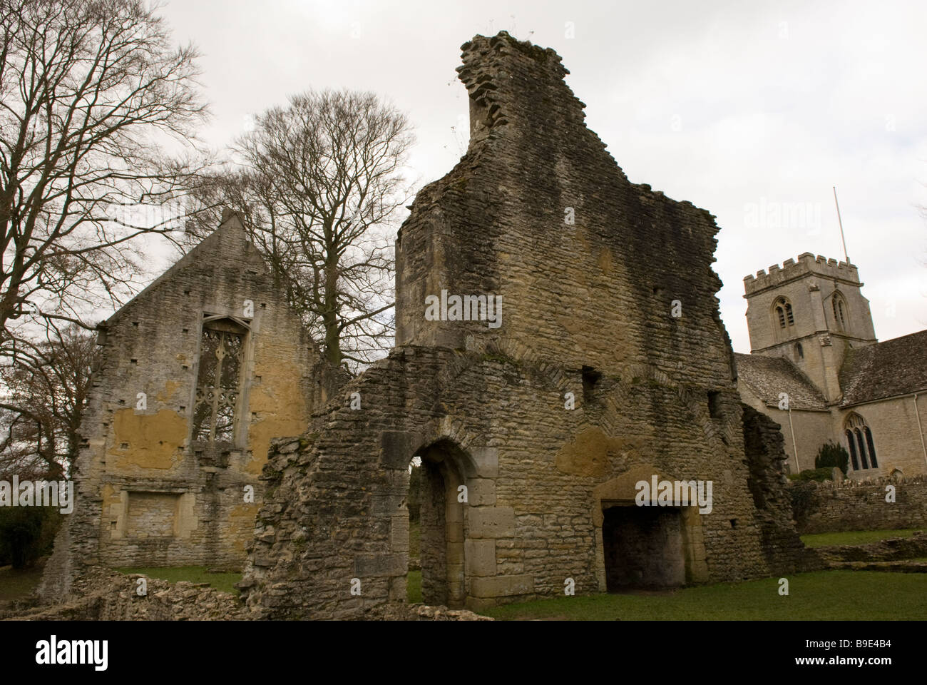 The ruins of Minster Lovell Hall Minster Lovell The Cotswolds Oxfordshire England Stock Photo