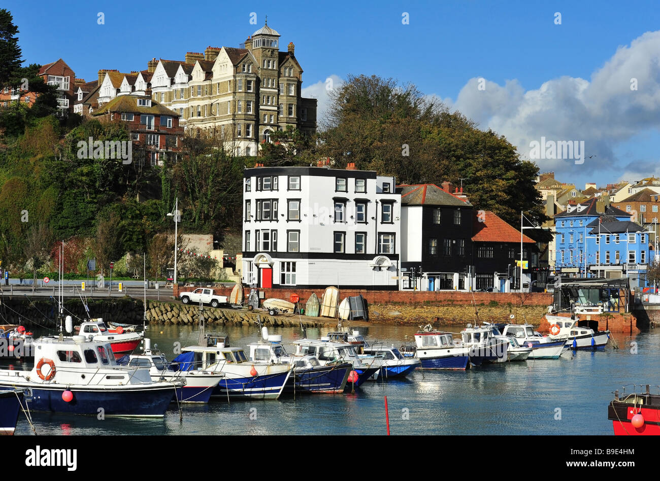 View across folkestone harbour hi-res stock photography and images - Alamy