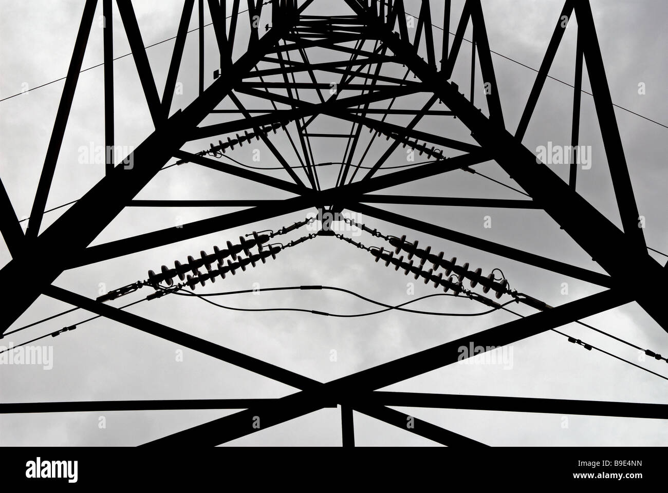 High voltage electricity pylon, Ipswich, Suffolk, UK. Stock Photo