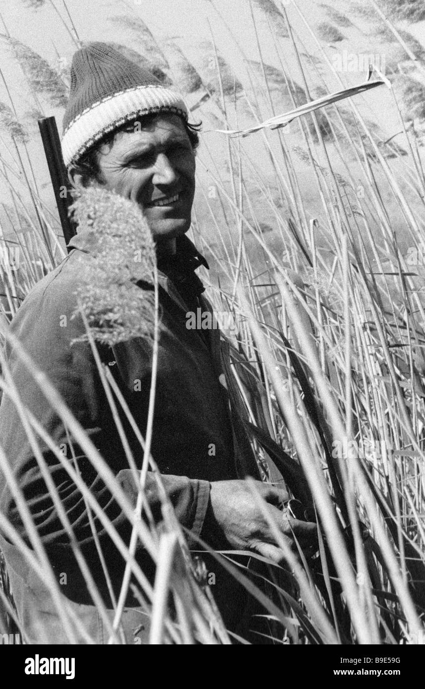 Game warden Pyotr Repin inspecting the territory of the Chograiskoye