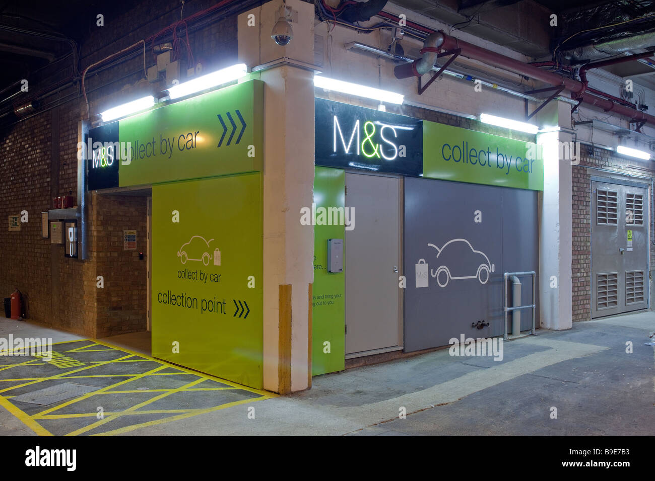 Marks and Spencer loading bay and collection point Stock Photo