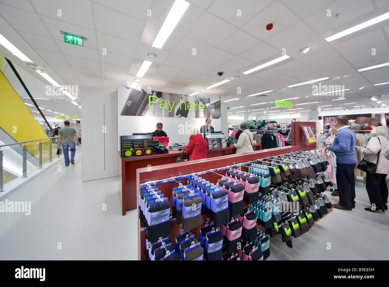 Marks and Spencer shop interior Stock Photo