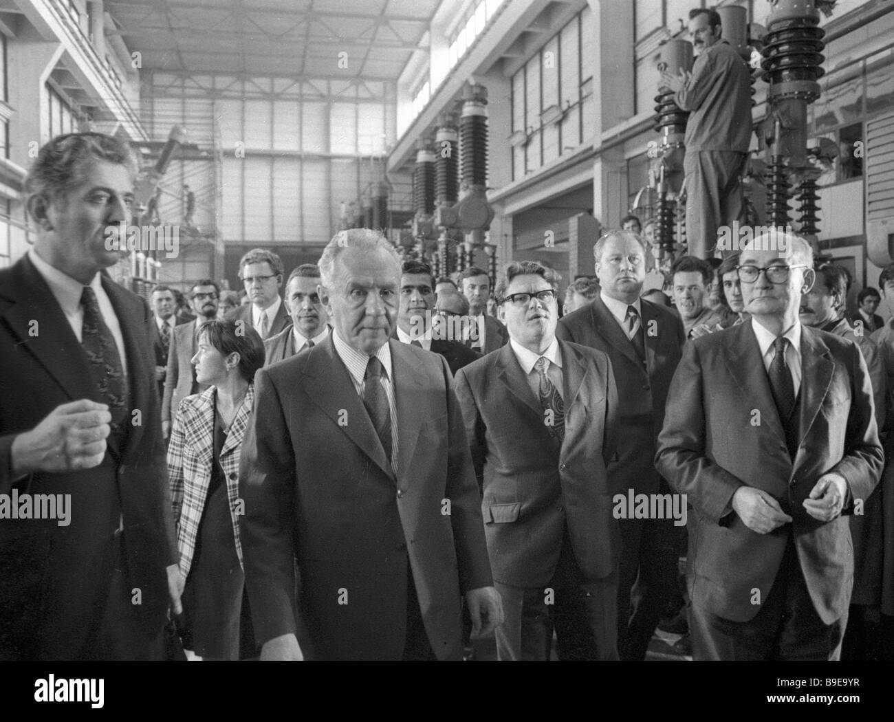 Chairman of the USSR Council of Ministers Alexei Kosygin second from ...