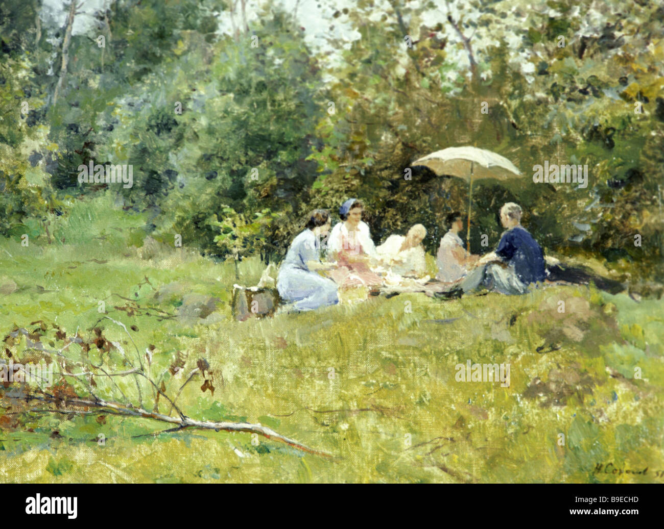 Reproduction of painting Breakfast on the Grass by Nikolai Sokolov of ...