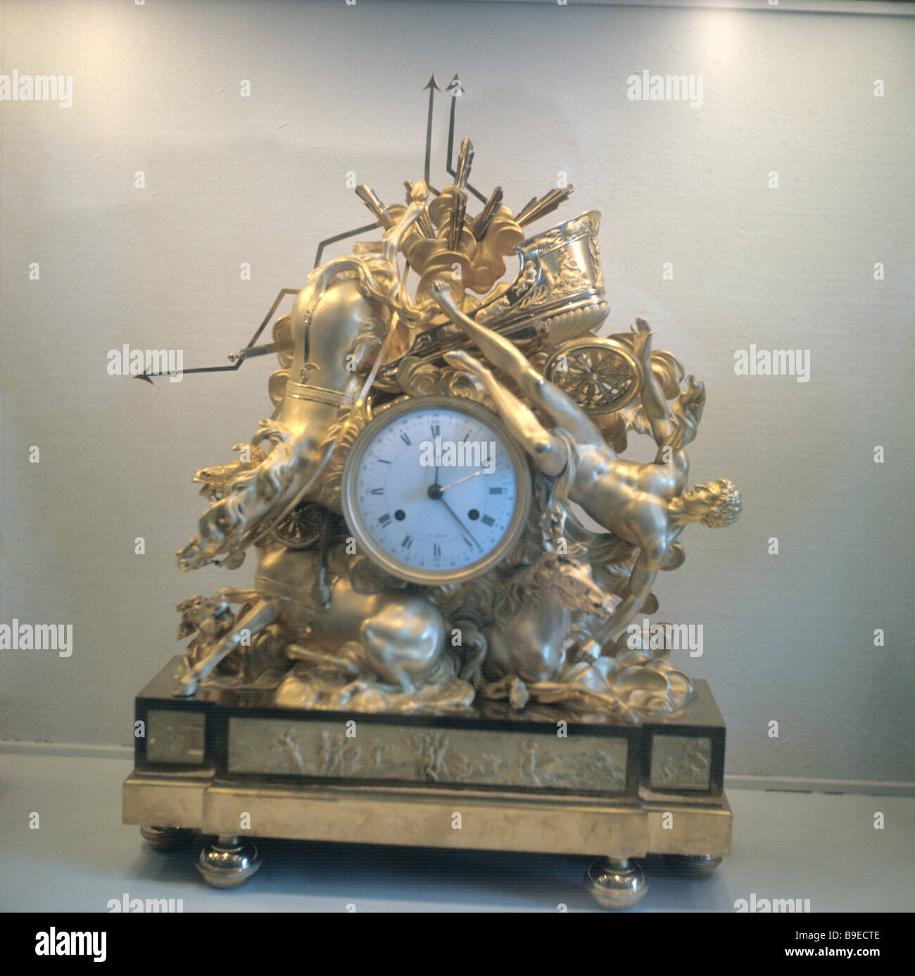 The Death of Phaeton Mantelpiece clock Ormolu embossing Paris France