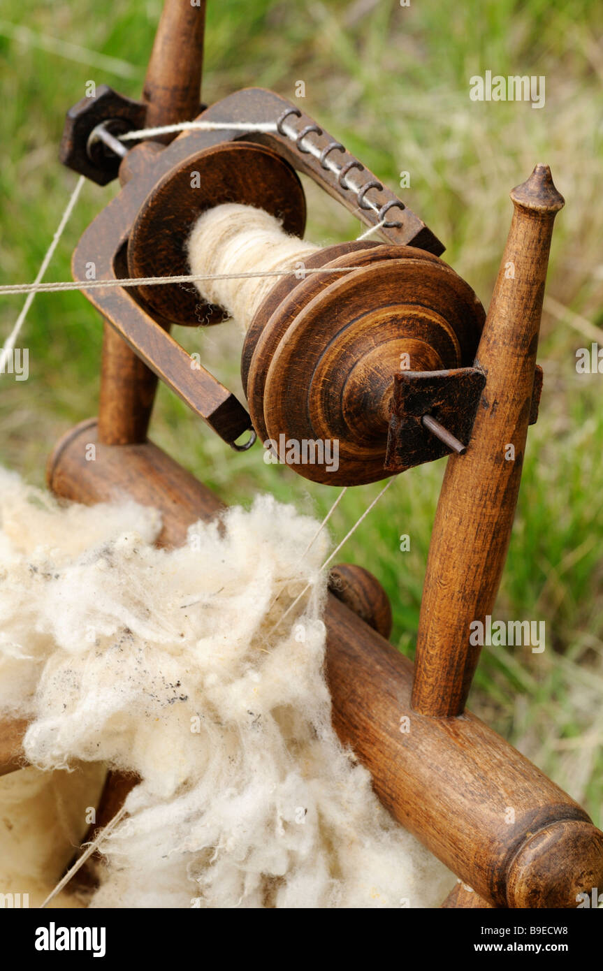 cotton old spinning machine Stock Photo - Alamy