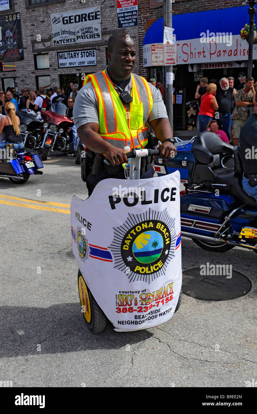 Daytona Beach Florida Biker Week police on Segway patrol streets Stock Photo
