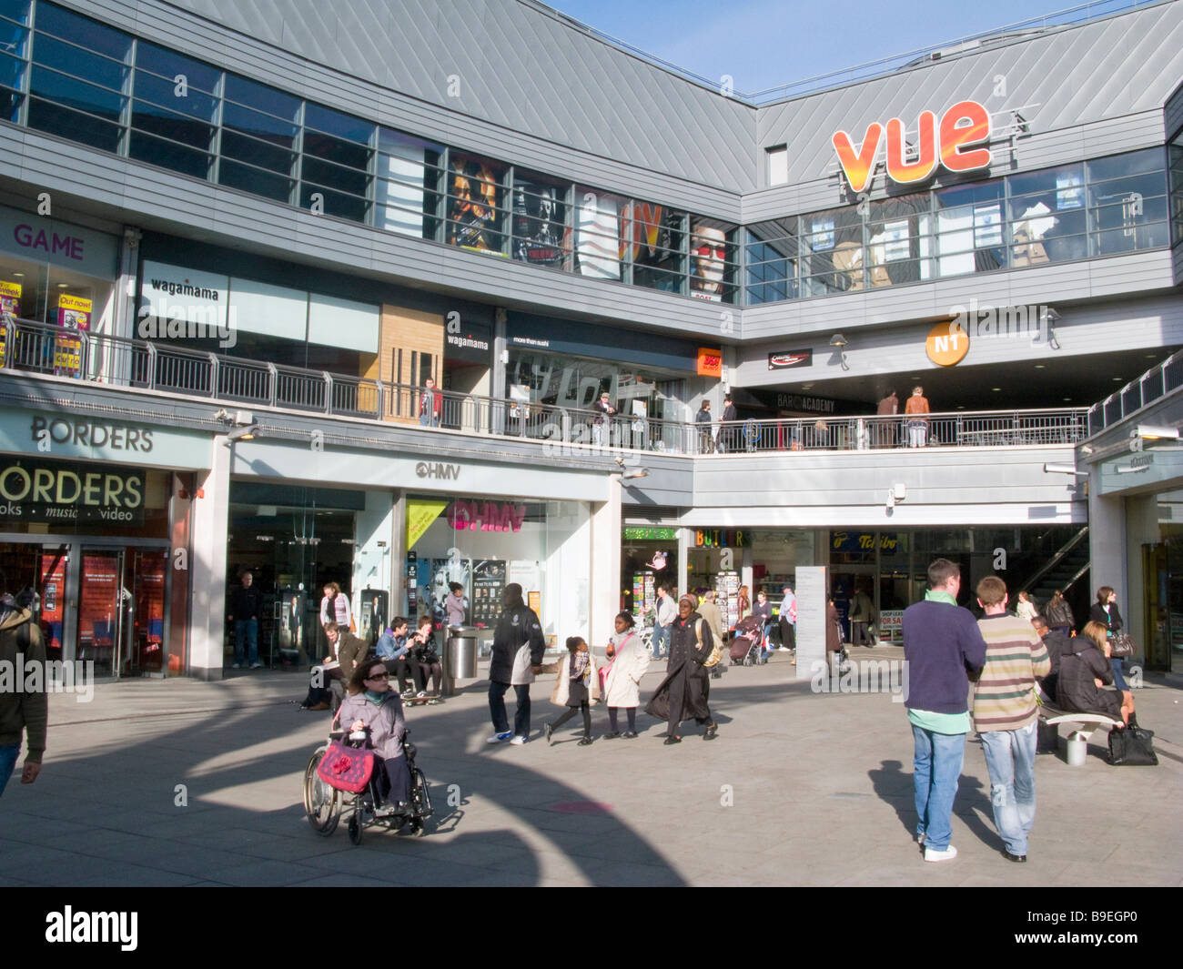 Shoppers walking around N1 shopping mall, Islington, London,UK.Photo © Julio Etchart Stock Photo