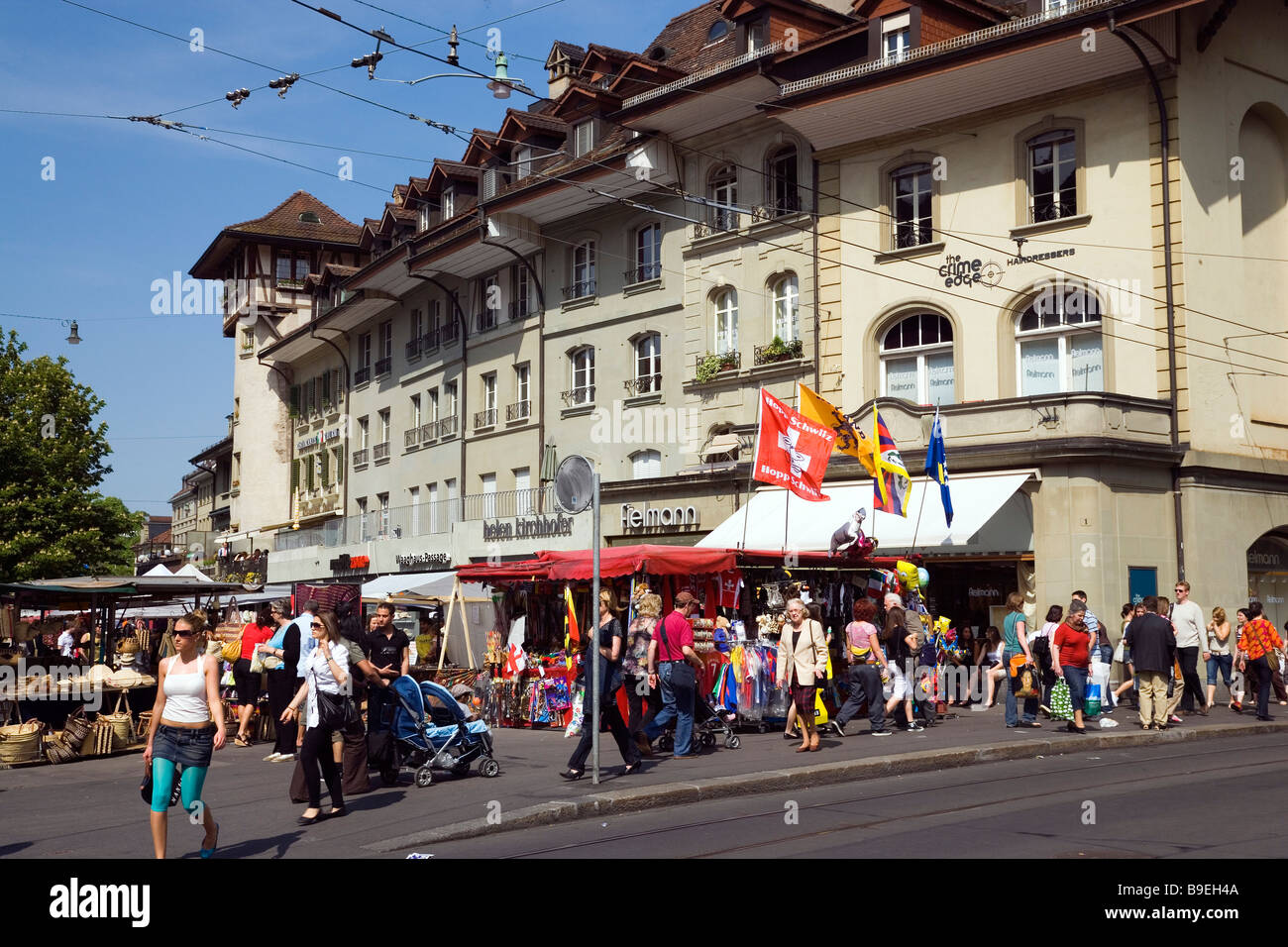 Market at Bärenplatz Old Town Berne Canton of Berne Switzerland Stock Photo
