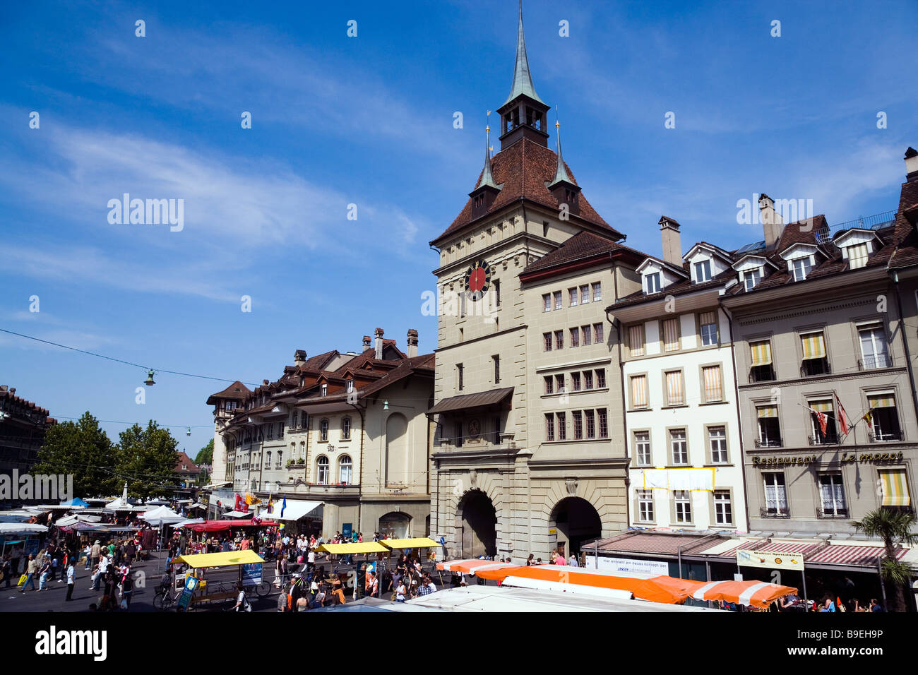 Market at Bärenplatz Old Town Berne Canton of Berne Switzerland Stock Photo