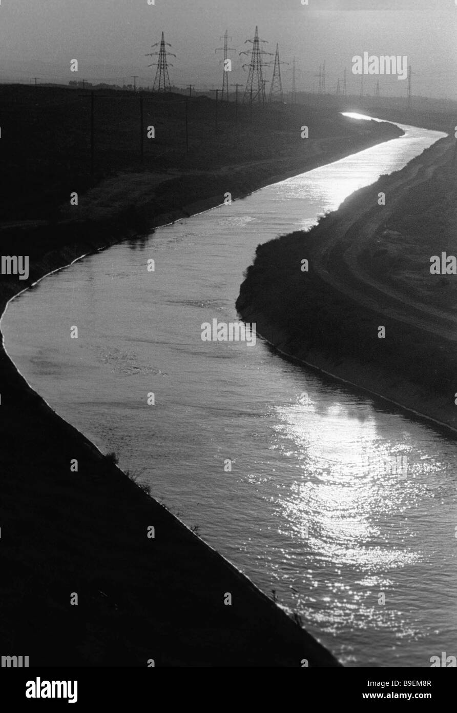 An irrigation canal on the Apsheron Peninsula Stock Photo Alamy