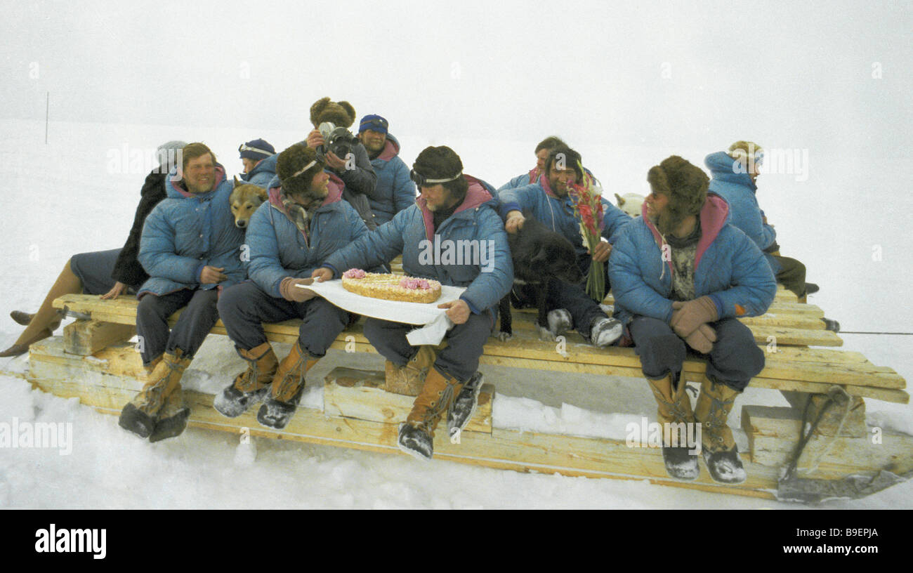 Members of the high latitude research sport expedition organized by Stock  Photo - Alamy