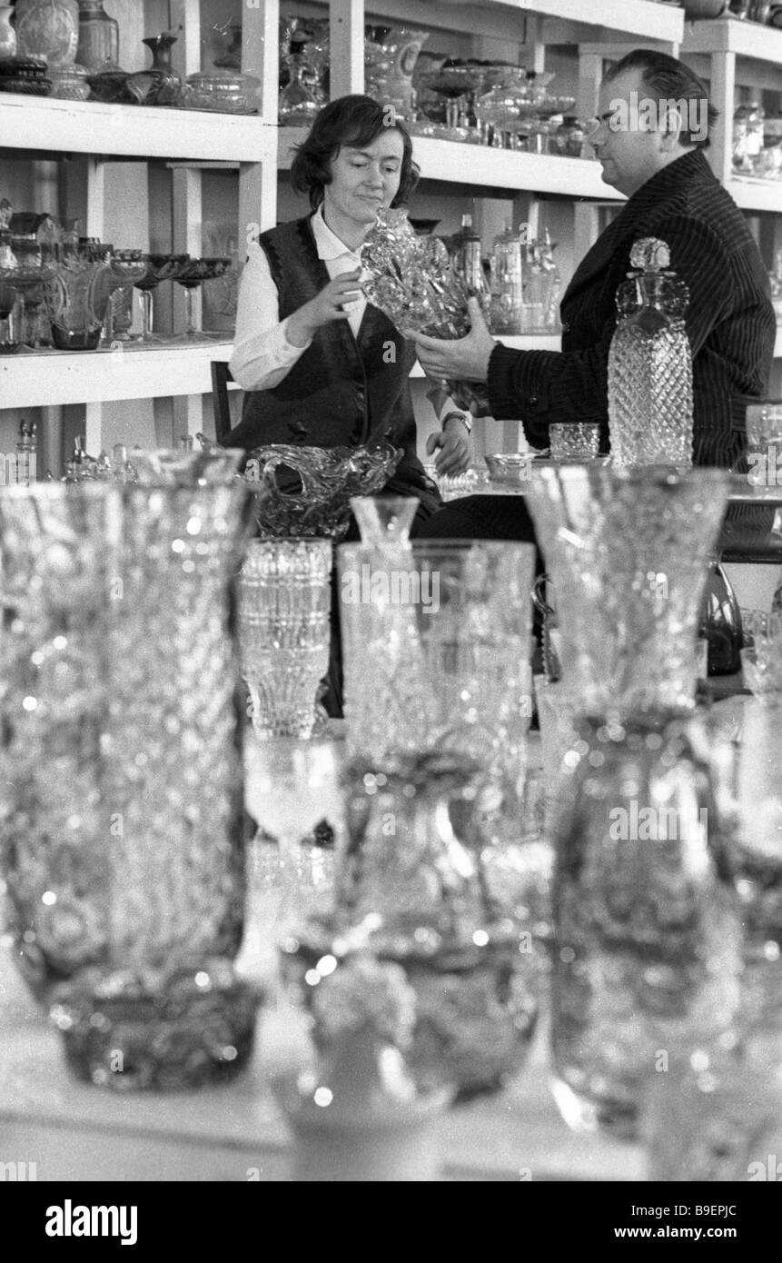 These vases are manufactured at the Kiev glassworks Stock Photo Alamy