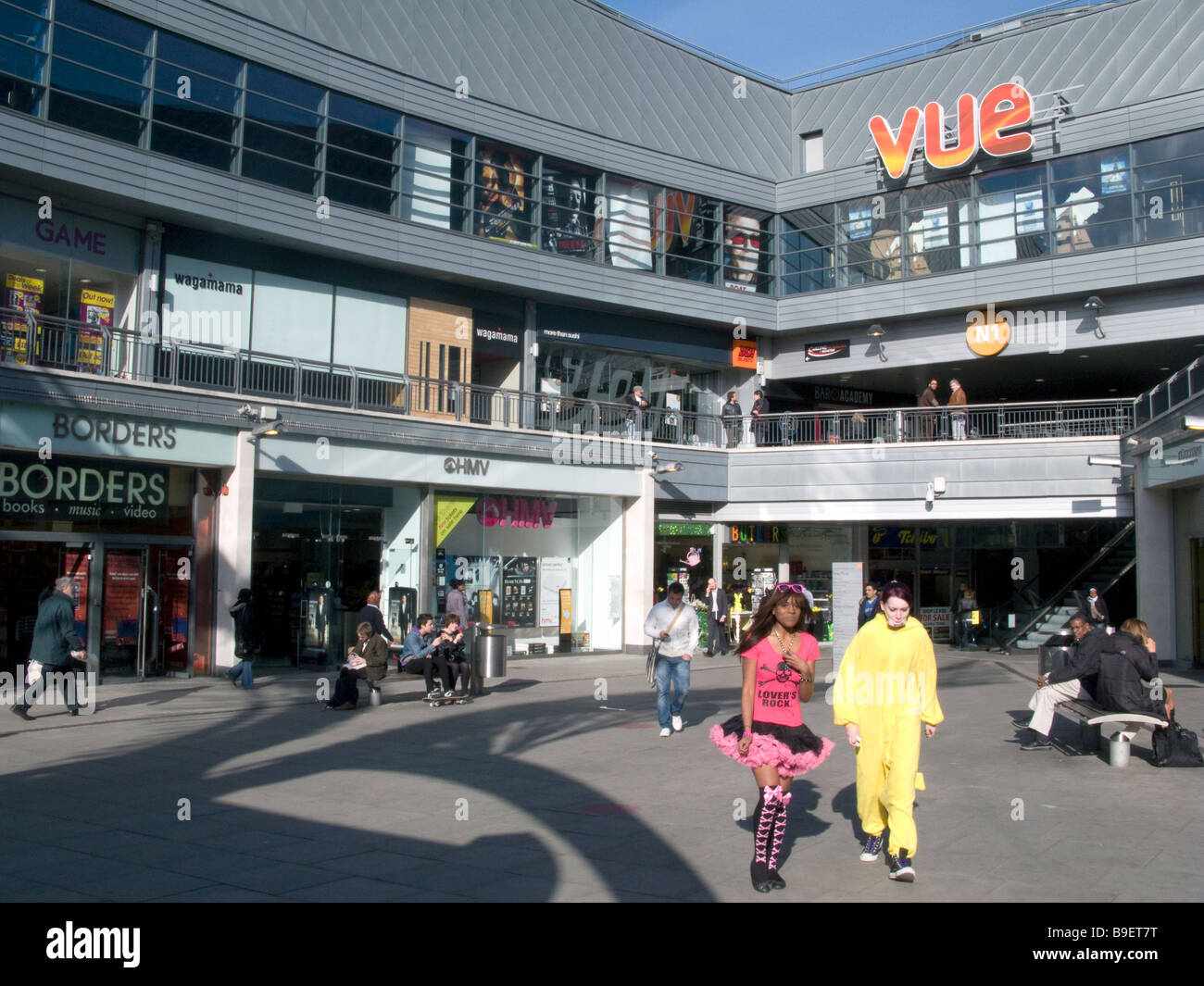 Shoppers walking around N1 shopping mall, Islington, London,UK.Photo © Julio Etchart Stock Photo